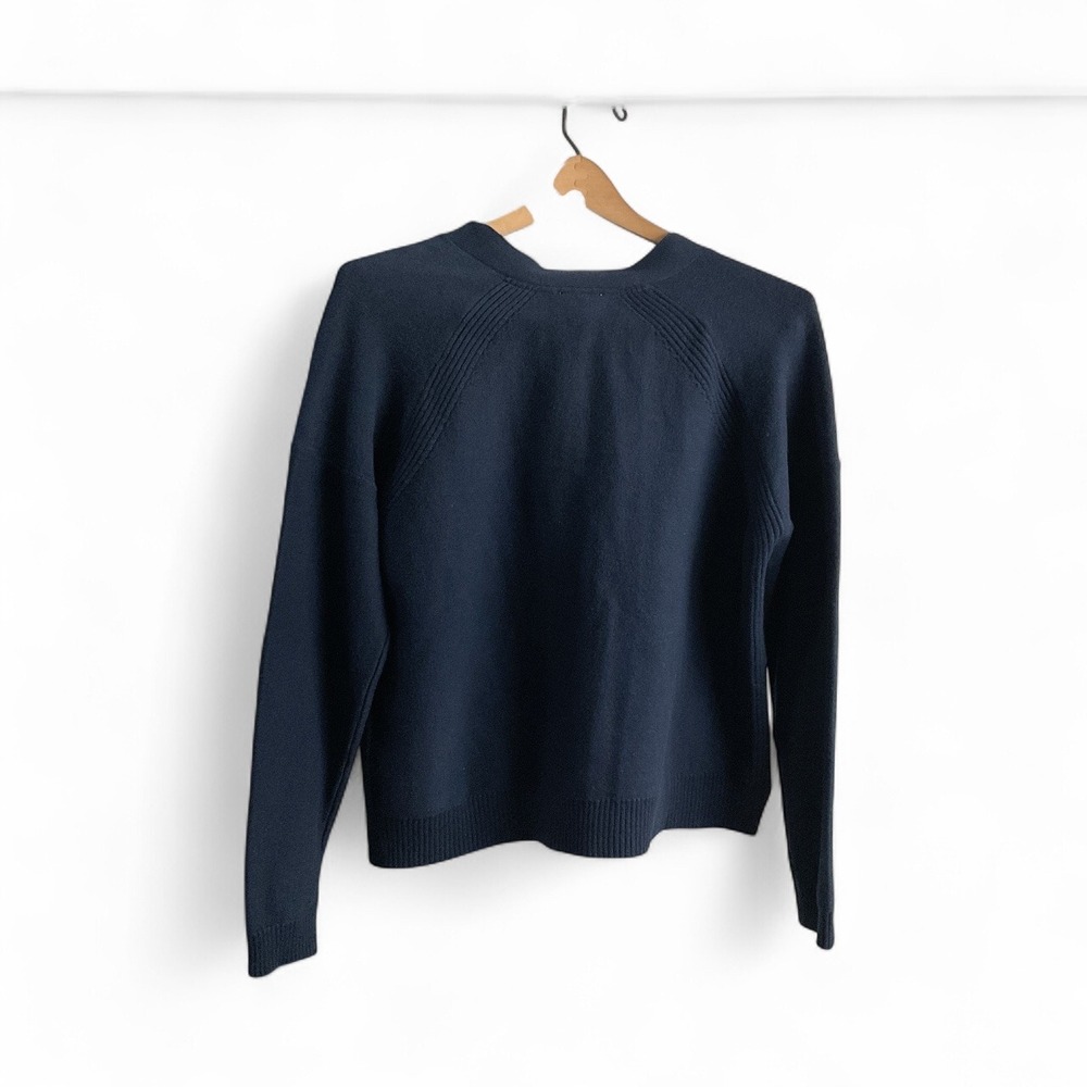J.Jill Navy Blue V-Neck Button Front Cardigan Sweater Size Small - Picture 5 of 10